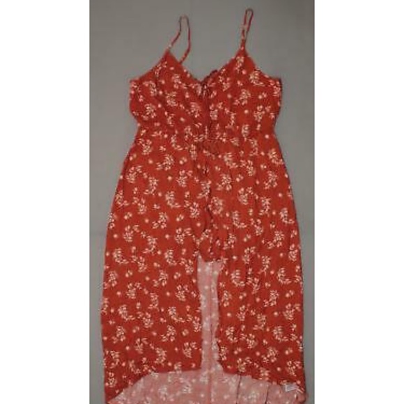 Xhilaration burgundy floral maxi romper - Picture 4 of 6